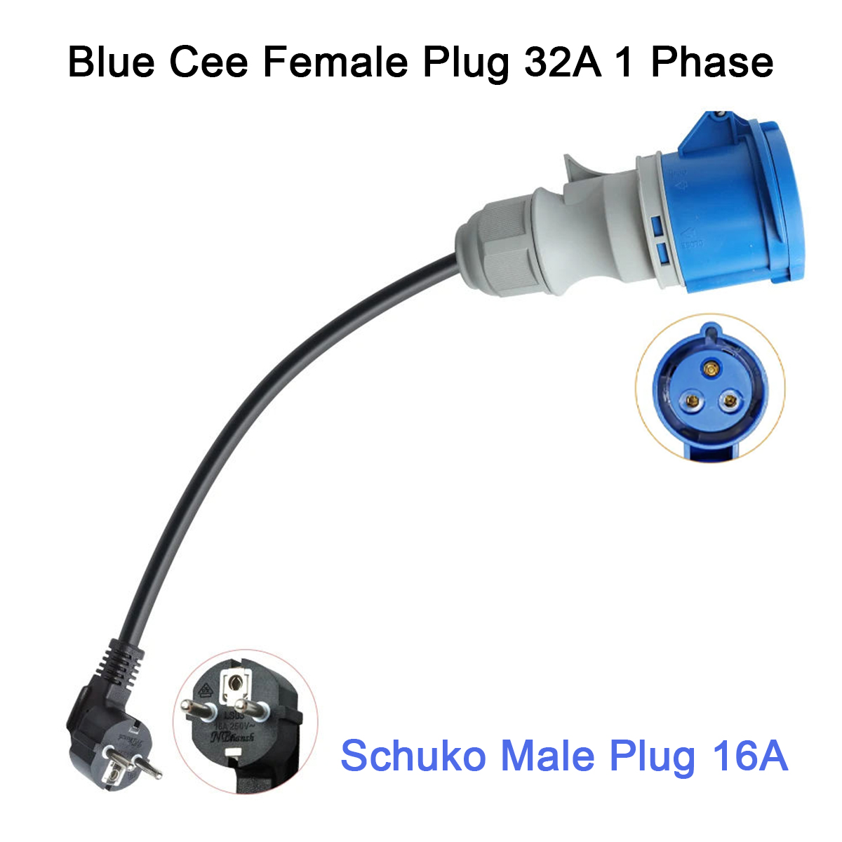 Ev Charger Adapter - Enchufe Hembra CEE Azul NTO de