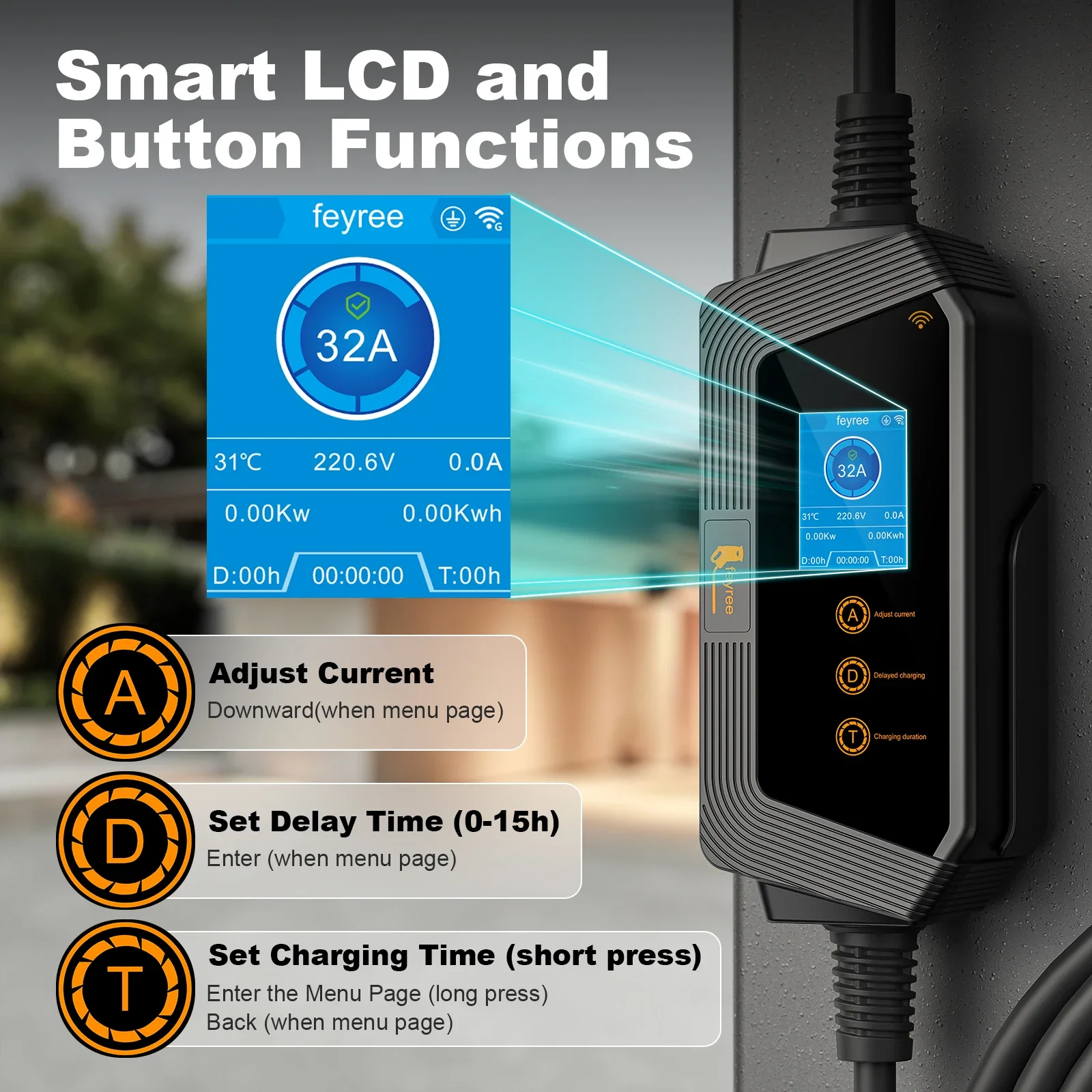 Cargador Portátil para Vehícul - Portable Ev Charger reseña y precio